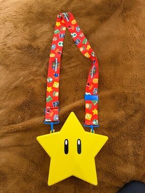 Original Nintendo Yellow Star Crossbody for Kids with Red Character Strap